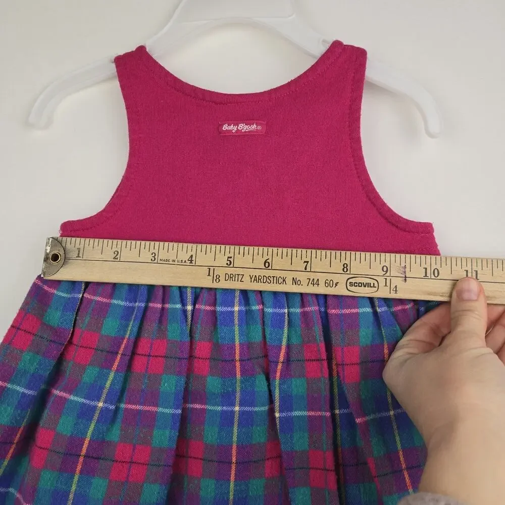 Vintage OshKosh B'Gosh Dress Size 12 M Plaid Sleeveless USA Made‎